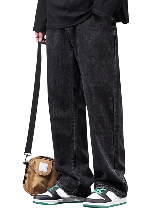 dockstreet Men Baggy Denim Jeans in Pure 100% Cotton Denim || Stretchable (Jet Black) and Stretchable (Colored) Jeans || Unisex Designs||Jeans||